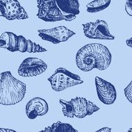 seamless vector pattern with shells N2