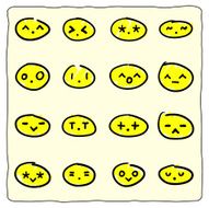 Simple Colorful Doodle Emoticons N2