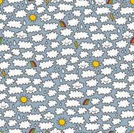 Seamless clouds and rain pattern