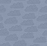 hand drawn doodle rainy clouds seamless pattern N2