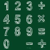 Vector Set of Sketch Figures Chalk on Blackboard