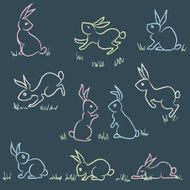 Chalk Easter bunnies