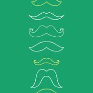Line art mustaches vertical seamless pattern background