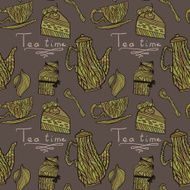 Tea time seamless pattern