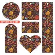 Vector autumn seamless pattern Leaves branches acorn berries N2
