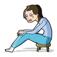 cartoon crying woman N13