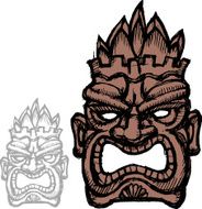 Tiki Tribal Mask Sketch