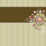 hand draw flowers on beige background N3