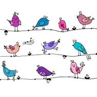 Set of cute birds in vector N2