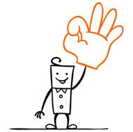 Cartoon man with a big hand gesture N2