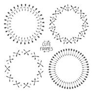 Set of vector arrows frames Hand drawn doodles Sketch