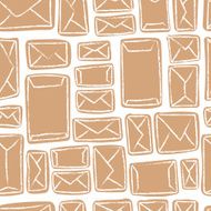 Vector seamless pattern - many craft envelopes