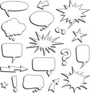 Hand Drawn Style Speech Balloons N2