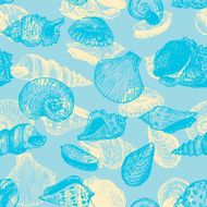 seamless vector pattern with shells N3