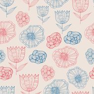 Vector Seamless Doodle Floral Pattern N2