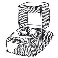 Engagement Ring Jewelry Box Drawing
