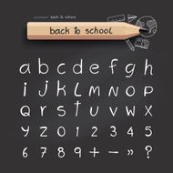 Vector illustration alphabet sketched style back to school N3