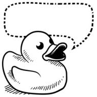 Rubber ducky with speech bubble sketch