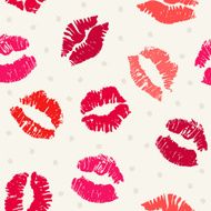 Seamless pattern background with lipsticks prints