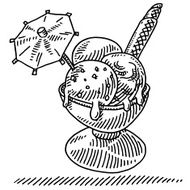 Cup Of Ice Cream Summer Drawing N2