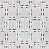 Seamless sea pattern with boats on waves