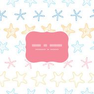 Starfish colorful line art frame seamless pattern background