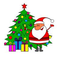 Santa Claus and Christmas tree N2
