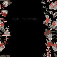 border with abstract hand-drawn flowers N6