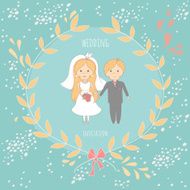 Wedding invitation with a very cute wedding couple N5