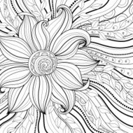 Vector Monochrome Floral Background N31
