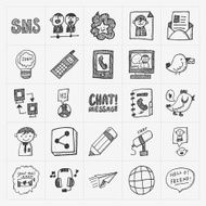 doodle communication icons set N13
