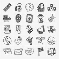 doodle communication icons set N14