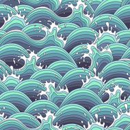 Sea wave background in the decorative style N2