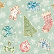 Hand drawn Christmas seamless pattern N6