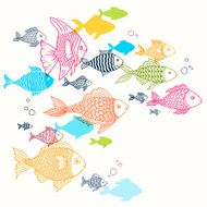Tropical fish doodle N22