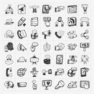 doodle communication icons set N15