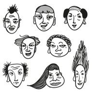 Human faces in black and white