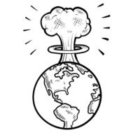 Comic nuclear apocalypse sketch