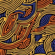 Colored Wave hand-drawn pattern waves background Vector N3