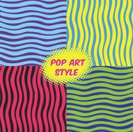 Pop Art Wave Background In Four Variations