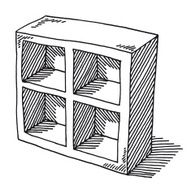 Empty Shelf Furniture Drawing