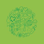 hand drawn environmental icons background N5