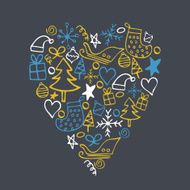Festive Christmas heart background N2