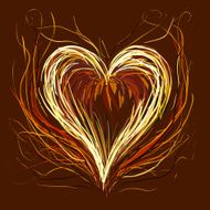 Heart shape in color sketch style
