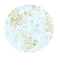 world made out of environmental conception doodles