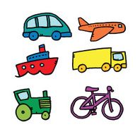 Hand drawn transport icons N2
