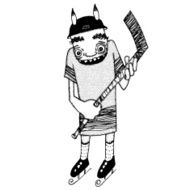 Funny ice-hockey player