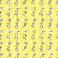 Doodled Chamomile Daisies On Yellow