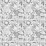 seamless doodle communication pattern N70