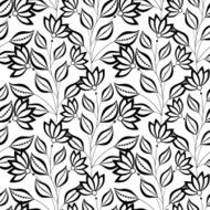 Vector Seamless Monochrome Floral Pattern N262